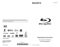Sony BDP-S480 - Owners Manual 